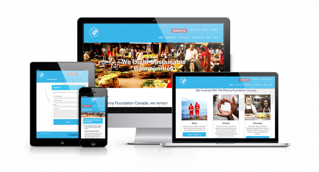 The Rhema Foundation Website on various devices