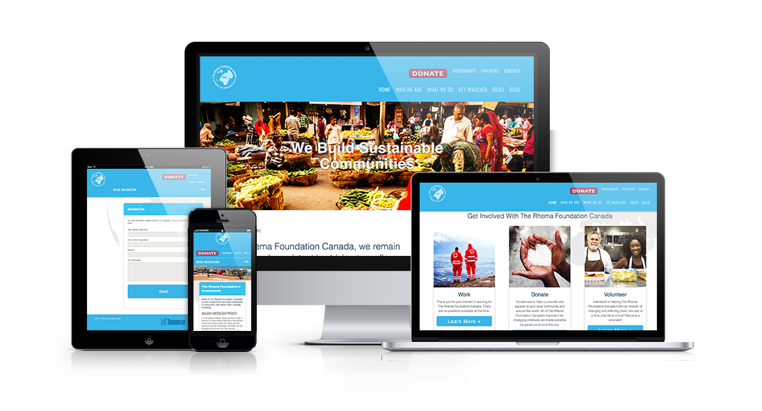 The Rhema Foundation Website on various devices