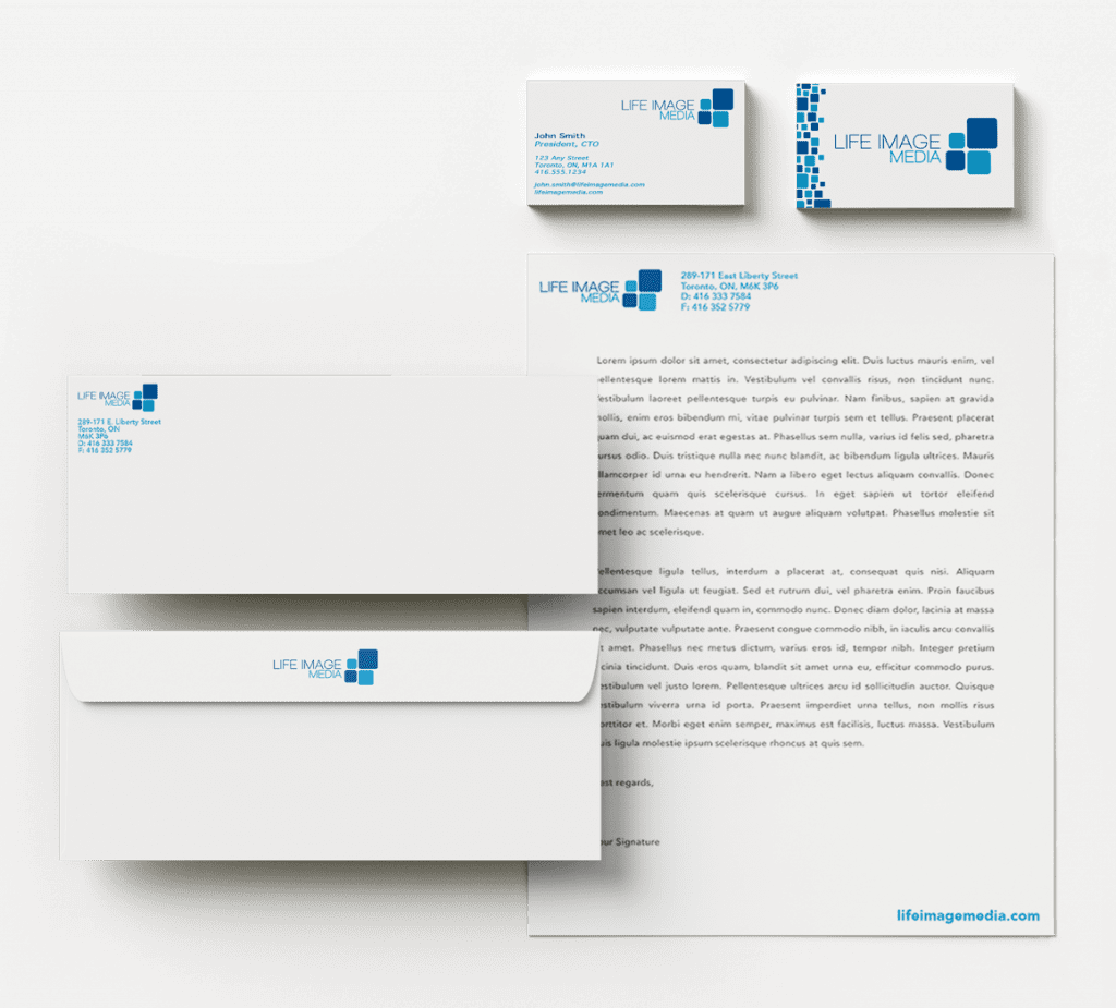 LIM stationary - branding of business cards, envelopes, and letterhead