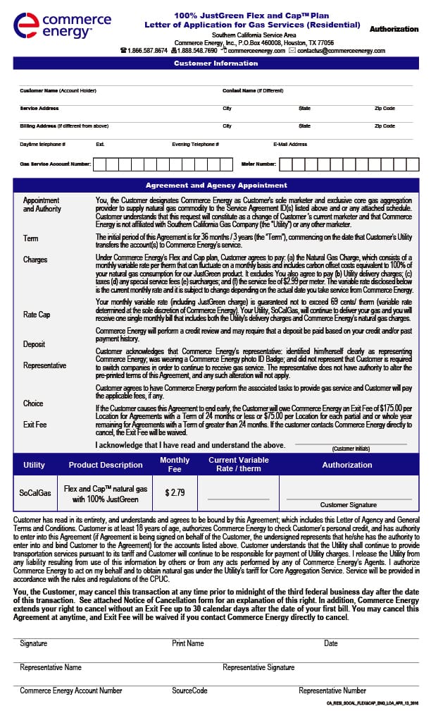 Commerce Energy Contract Sample