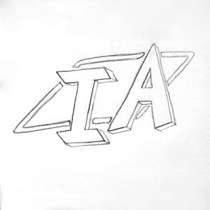 An early option for the Inteligencia Automovil Logo done with a rhombus and block lettering