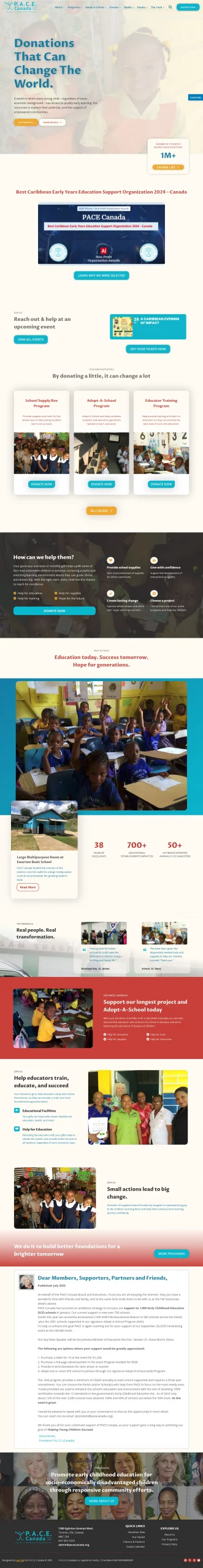 Pace Canada Homepage final design