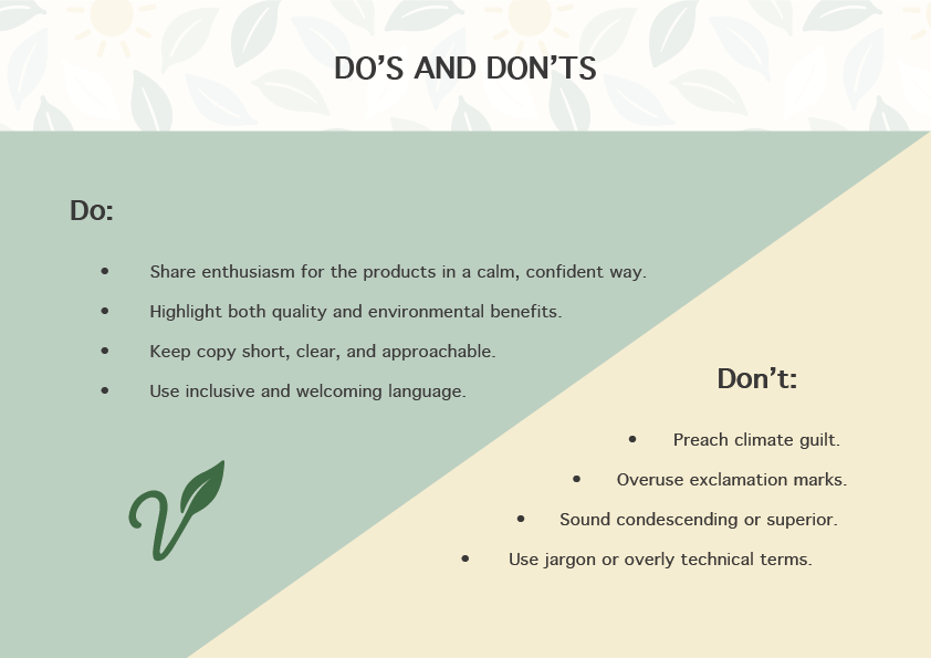 Do's and Don't's of Verdant Copy and Branding